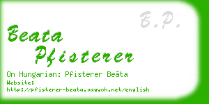 beata pfisterer business card